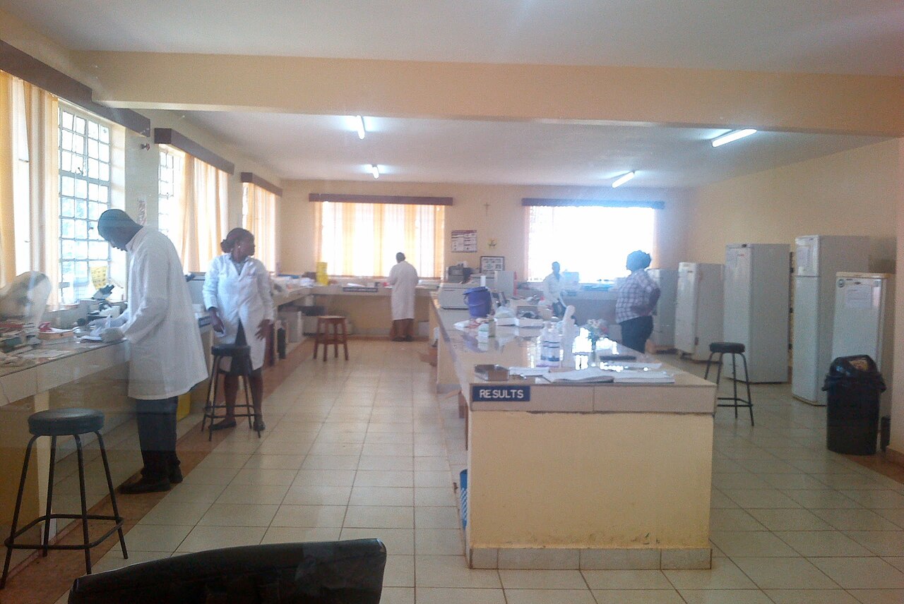 Laboratory technician handling samples