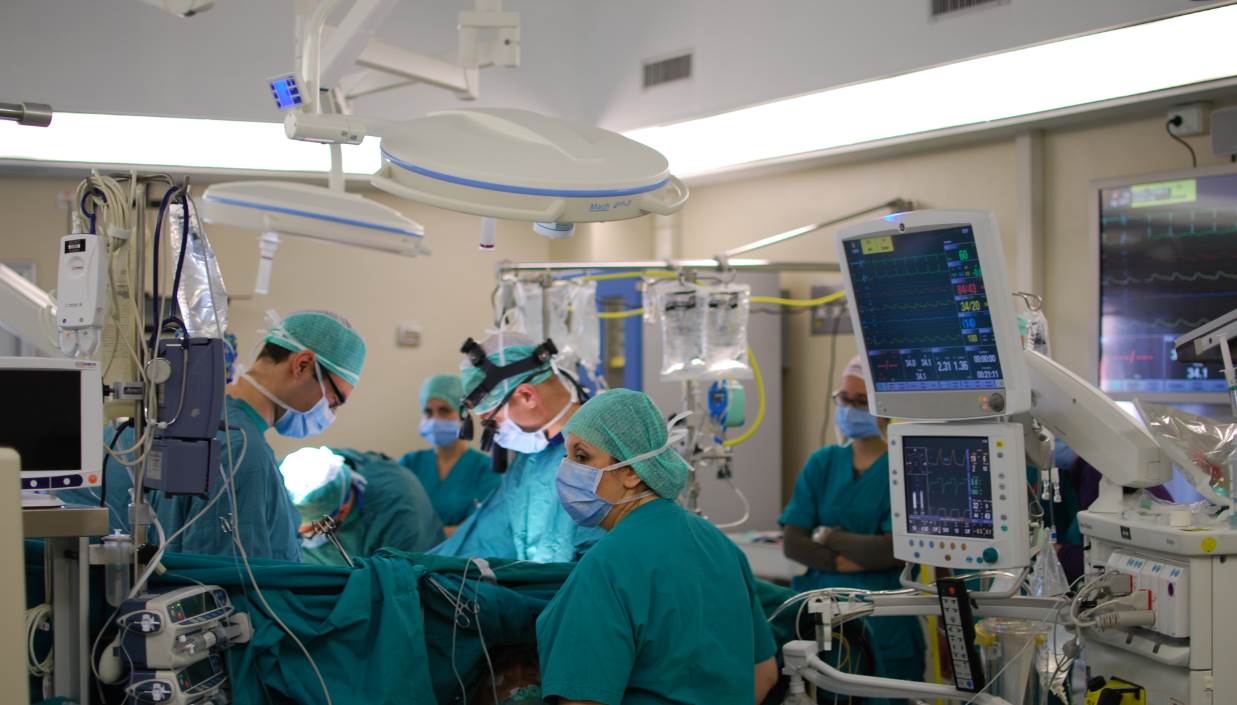 Operating theatre during a surgical procedure